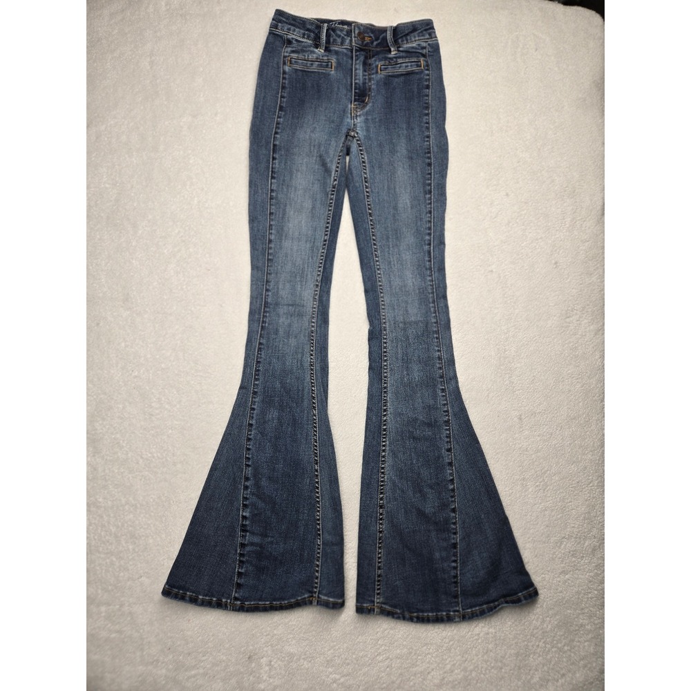 We The Free Free People Penny Flare Jeans Blue Medium Wash Size 24 High Rise